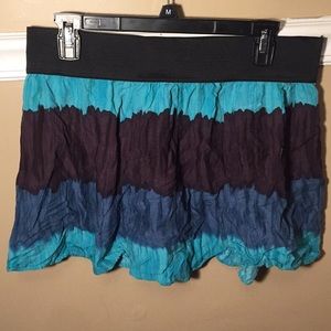 blue and brown mini skirt